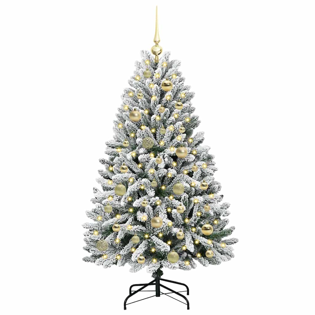 Vidaxx sapin de Noël artificiel avec 150 LED vert et blanc, 120 cm PVC et métal