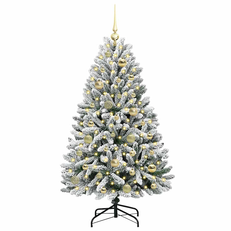 Vidaxx sapin de Noël artificiel avec 150 LED vert et blanc, 120 cm PVC et métal