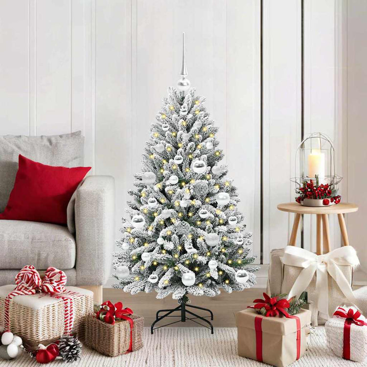 Vidaxx sapin de Noël artificiel avec 150 LED vert et blanc, 120 cm PVC et métal