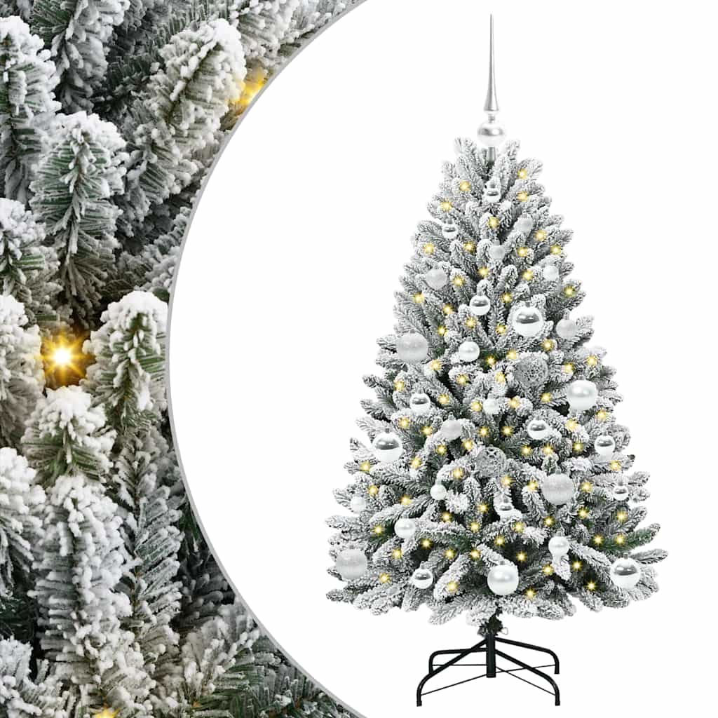 Vidaxx sapin de Noël artificiel avec 150 LED vert et blanc, 120 cm PVC et métal