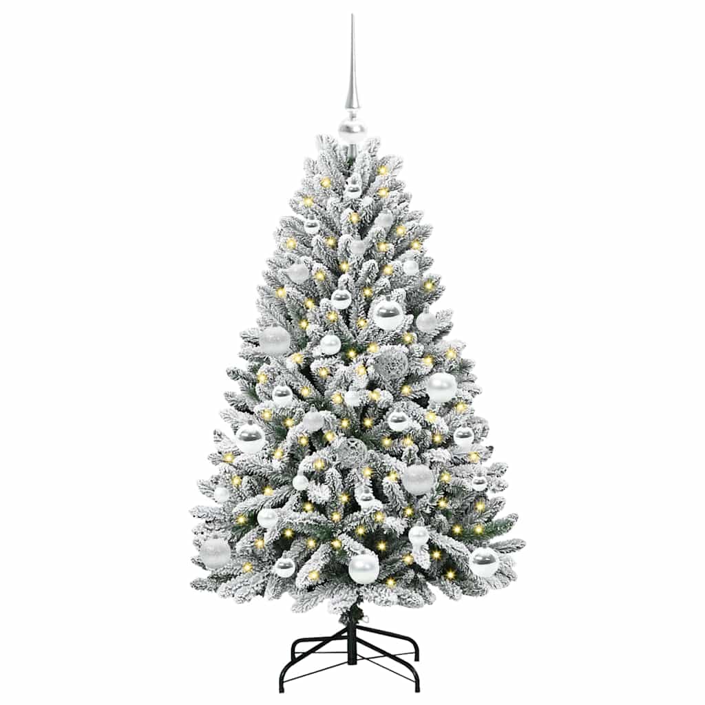 Vidaxx sapin de Noël artificiel avec 150 LED vert et blanc, 120 cm PVC et métal