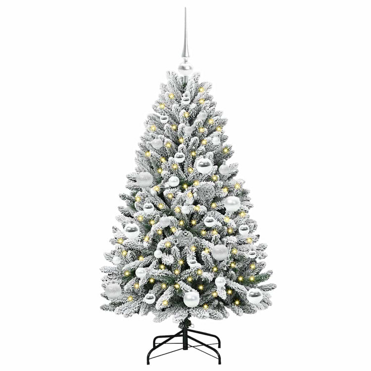 Vidaxx sapin de Noël artificiel avec 150 LED vert et blanc, 120 cm PVC et métal