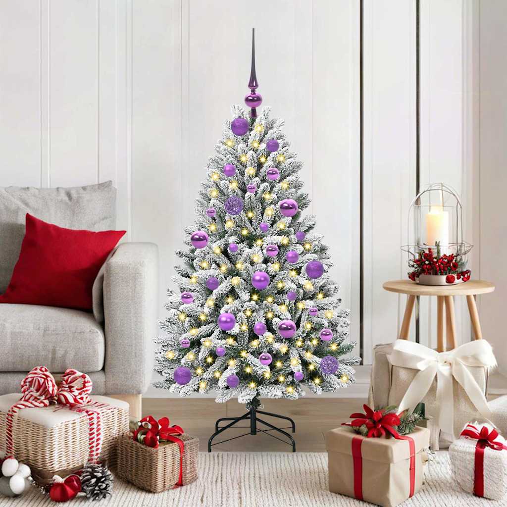 Vidaxx sapin de Noël artificiel avec 150 LED vert et blanc, 120 cm PVC et métal