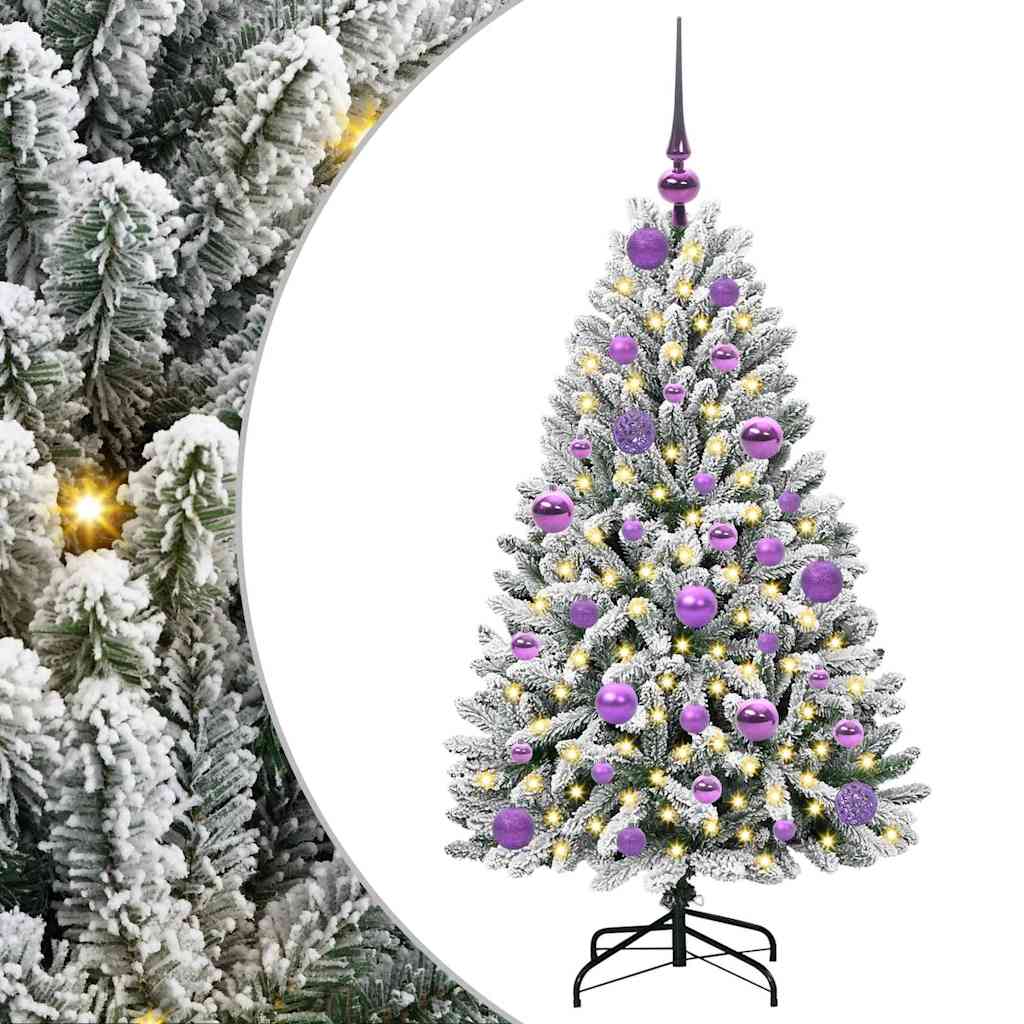 Vidaxx sapin de Noël artificiel avec 150 LED vert et blanc, 120 cm PVC et métal