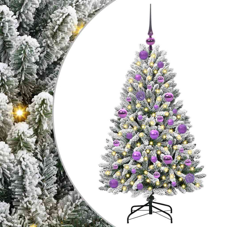 Vidaxx sapin de Noël artificiel avec 150 LED vert et blanc, 120 cm PVC et métal
