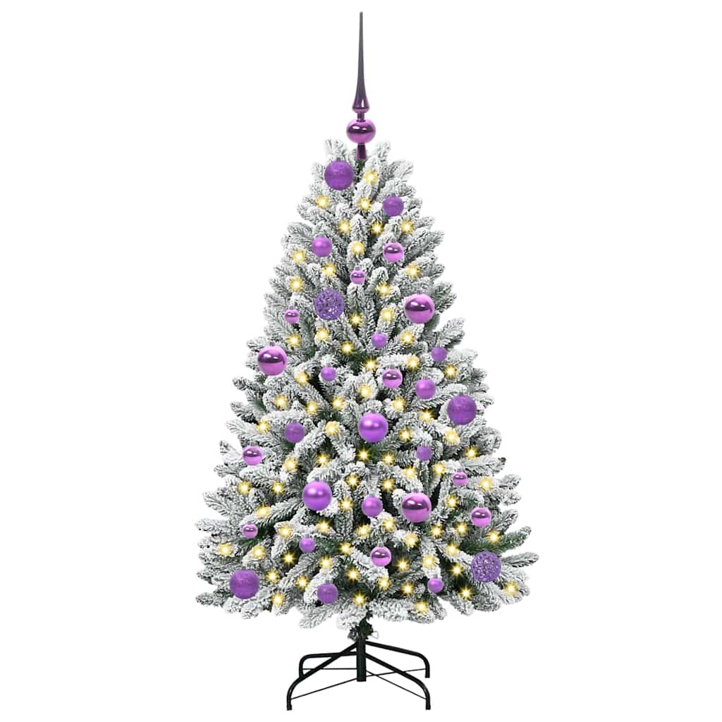 Vidaxx sapin de Noël artificiel avec 150 LED vert et blanc, 120 cm PVC et métal