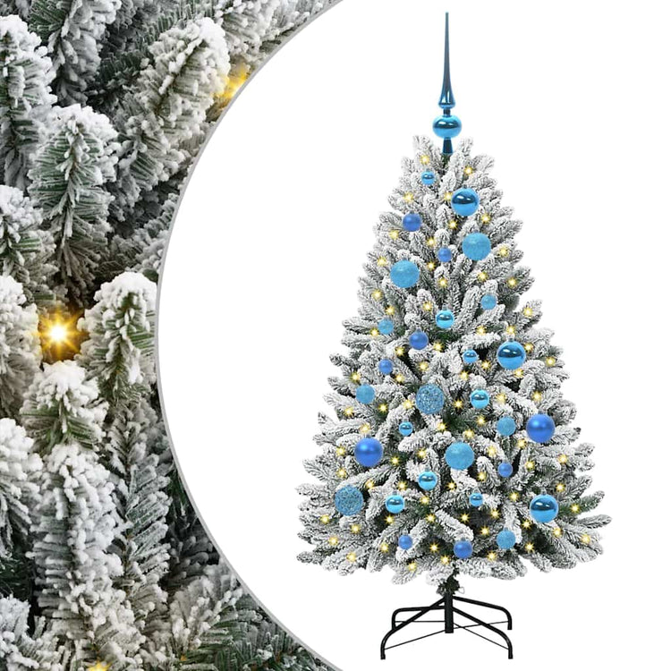 Vidaxx sapin de Noël artificiel avec 150 LED vert et blanc, 120 cm PVC et métal