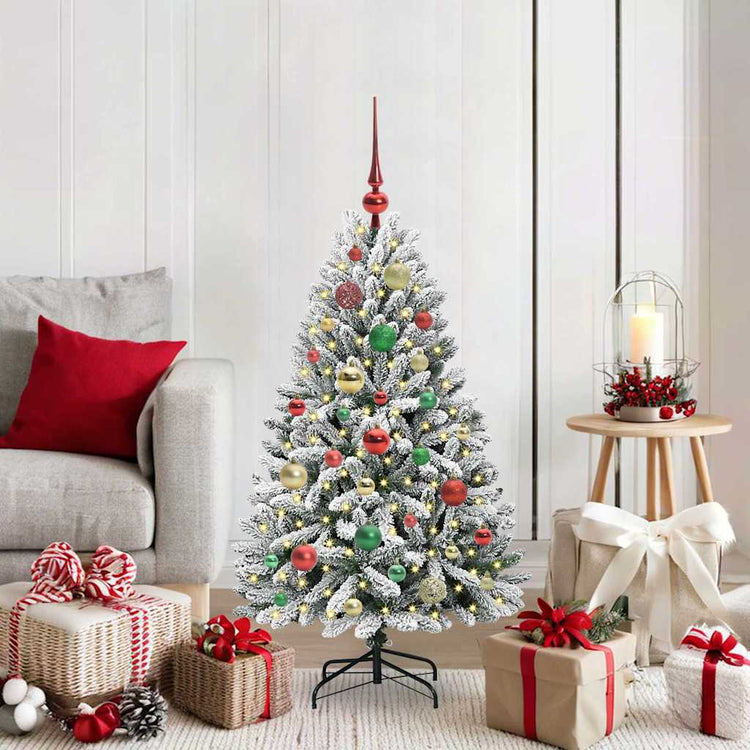 Vidaxx sapin de Noël artificiel avec 150 LED vert et blanc, 120 cm PVC et métal