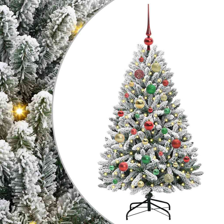 Vidaxx sapin de Noël artificiel avec 150 LED vert et blanc, 120 cm PVC et métal