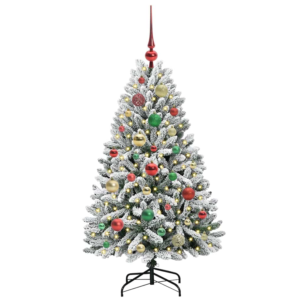 Vidaxx sapin de Noël artificiel avec 150 LED vert et blanc, 120 cm PVC et métal