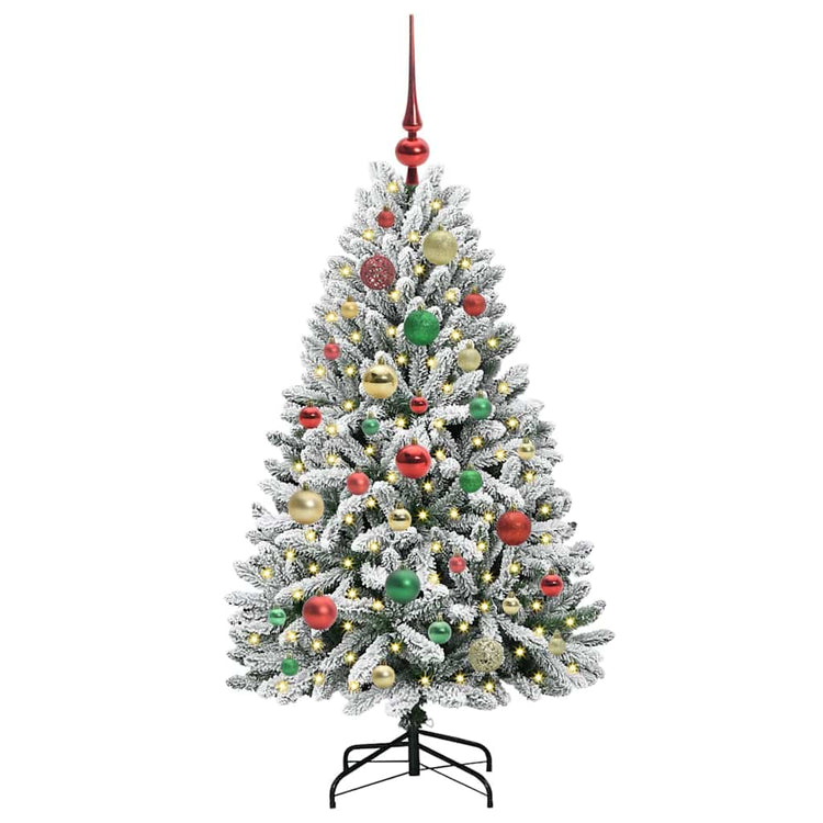 Vidaxx sapin de Noël artificiel avec 150 LED vert et blanc, 120 cm PVC et métal