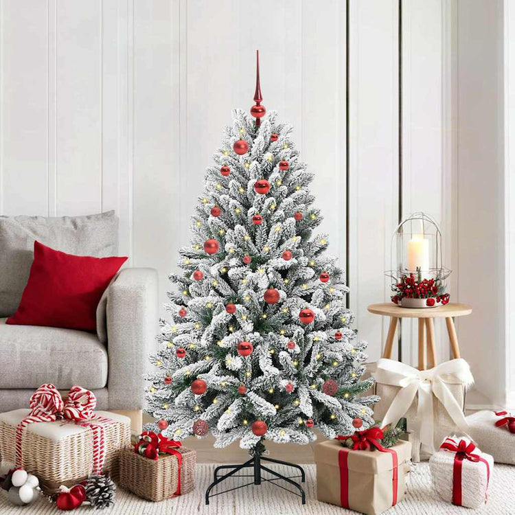 Vidaxx sapin de Noël artificiel avec 150 LED vert et blanc, 150 cm PVC et métal