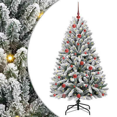 Vidaxx sapin de Noël artificiel avec 150 LED vert et blanc, 150 cm PVC et métal