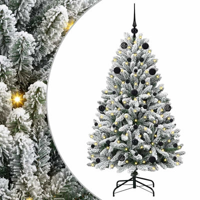 Vidaxx sapin de Noël artificiel avec 150 LED vert et blanc, 150 cm PVC et métal