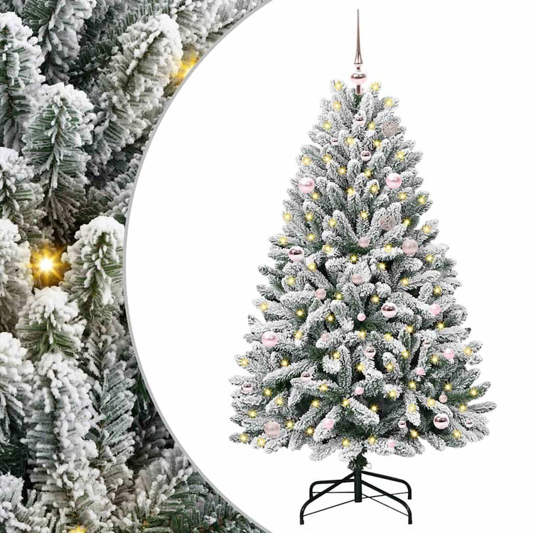 Vidaxx sapin de Noël artificiel avec 150 LED vert et blanc, 150 cm PVC et métal