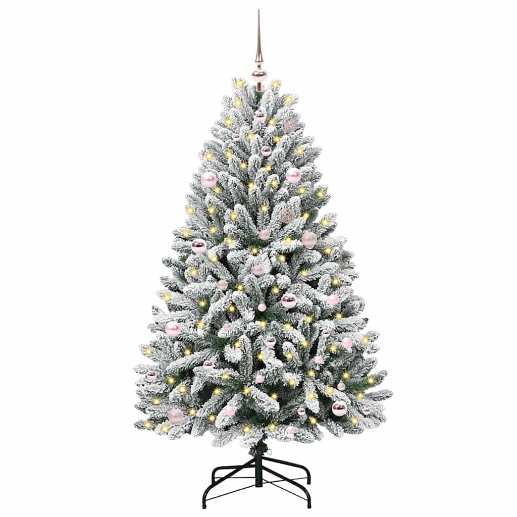 Vidaxx sapin de Noël artificiel avec 150 LED vert et blanc, 150 cm PVC et métal