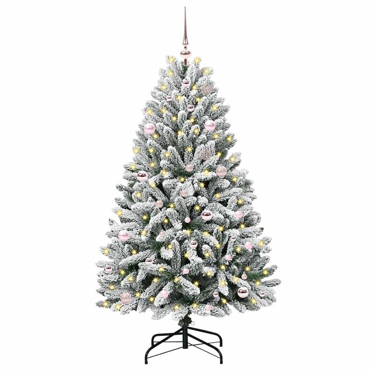 Vidaxx sapin de Noël artificiel avec 150 LED vert et blanc, 150 cm PVC et métal