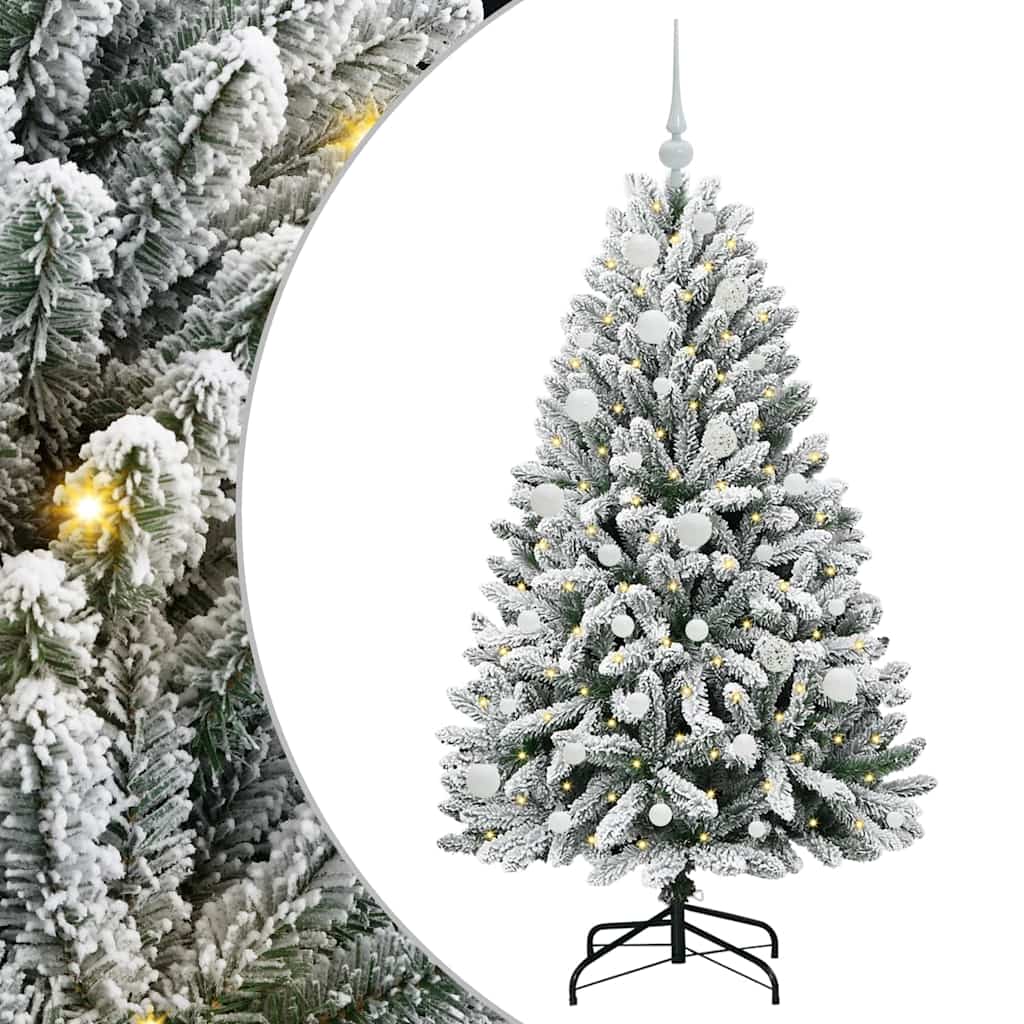 Vidaxx sapin de Noël artificiel avec 150 LED vert et blanc, 150 cm PVC et métal