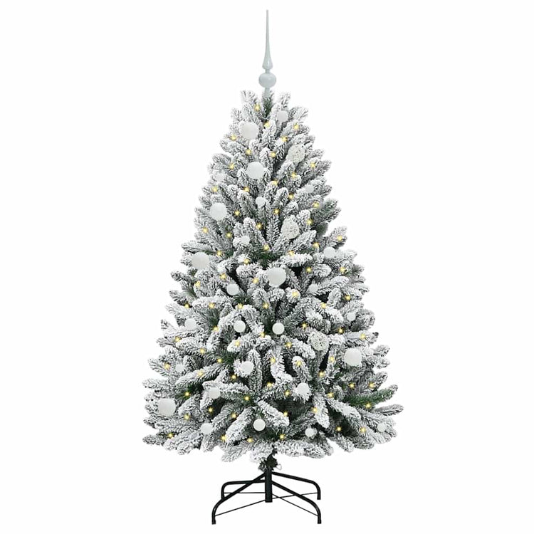 Vidaxx sapin de Noël artificiel avec 150 LED vert et blanc, 150 cm PVC et métal