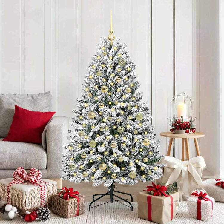 Vidaxx sapin de Noël artificiel avec 150 LED vert et blanc, 150 cm PVC et métal