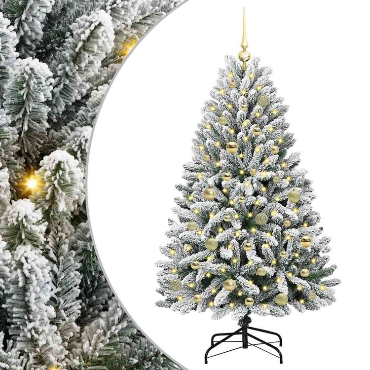 Vidaxx sapin de Noël artificiel avec 150 LED vert et blanc, 150 cm PVC et métal