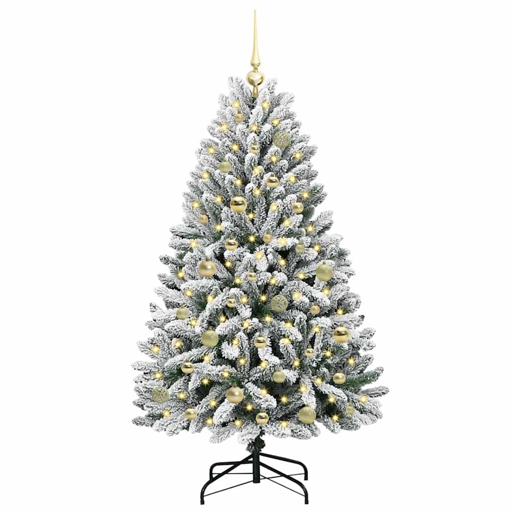 Vidaxx sapin de Noël artificiel avec 150 LED vert et blanc, 150 cm PVC et métal