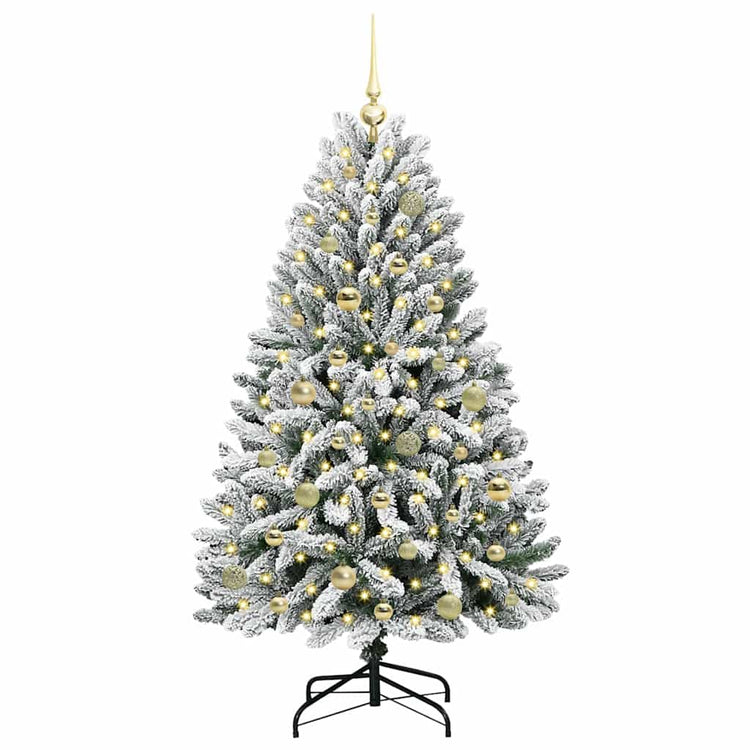 Vidaxx sapin de Noël artificiel avec 150 LED vert et blanc, 150 cm PVC et métal