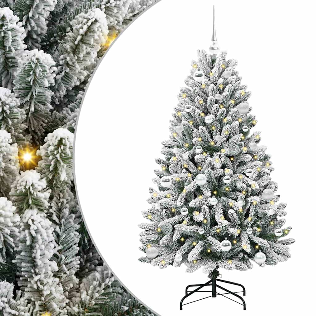 Vidaxx sapin de Noël artificiel avec 150 LED vert et blanc, 150 cm PVC et métal