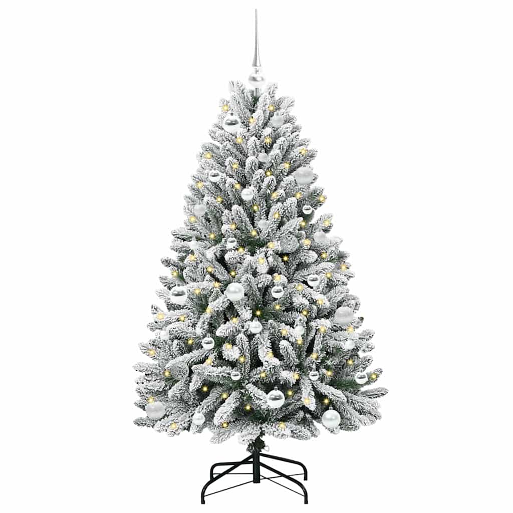 Vidaxx sapin de Noël artificiel avec 150 LED vert et blanc, 150 cm PVC et métal