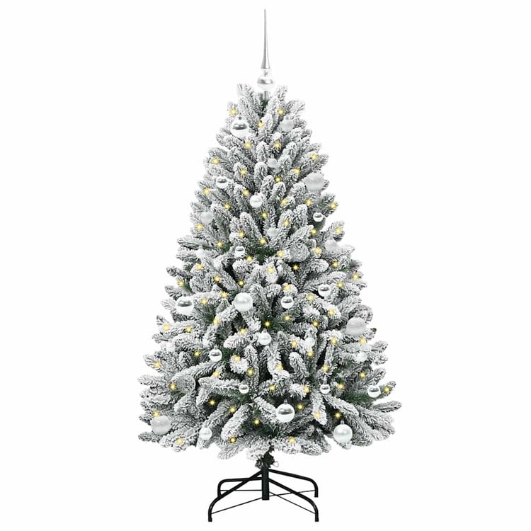Vidaxx sapin de Noël artificiel avec 150 LED vert et blanc, 150 cm PVC et métal