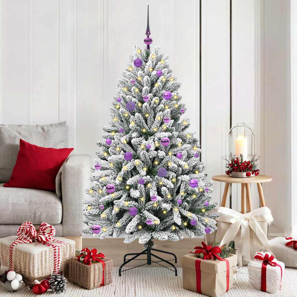 Vidaxx sapin de Noël artificiel avec 150 LED vert et blanc, 150 cm PVC et métal