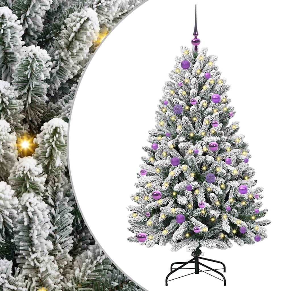 Vidaxx sapin de Noël artificiel avec 150 LED vert et blanc, 150 cm PVC et métal