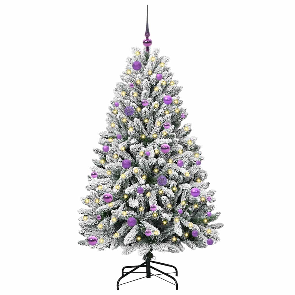 Vidaxx sapin de Noël artificiel avec 150 LED vert et blanc, 150 cm PVC et métal