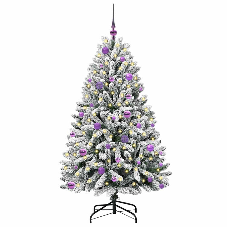 Vidaxx sapin de Noël artificiel avec 150 LED vert et blanc, 150 cm PVC et métal
