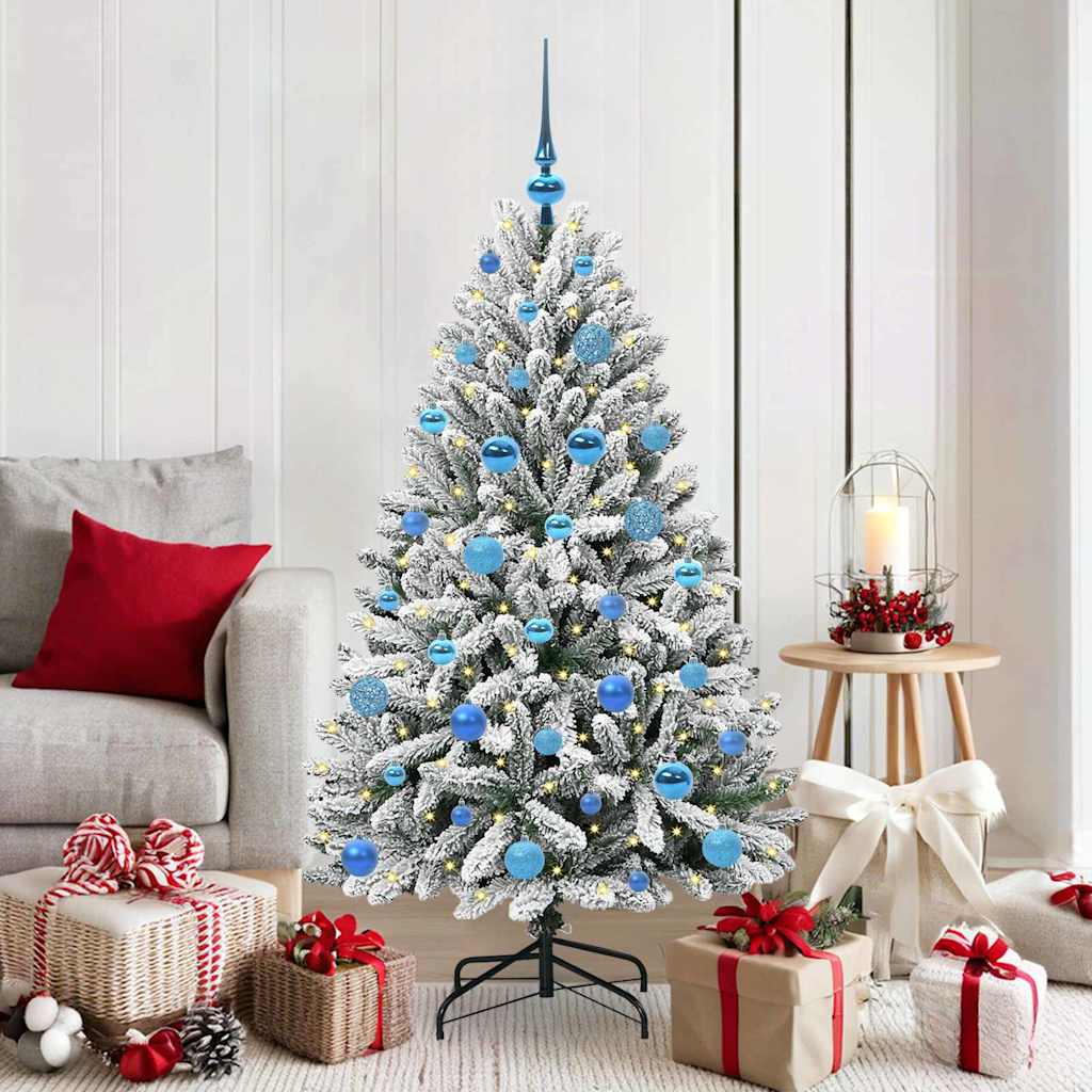 Vidaxx sapin de Noël artificiel avec 150 LED vert et blanc, 150 cm PVC et métal