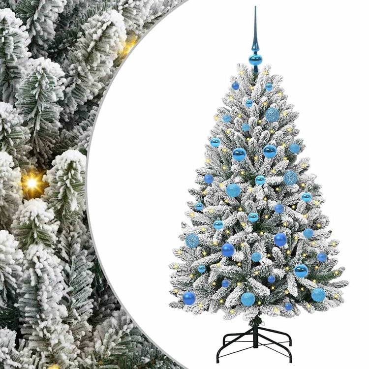 Vidaxx sapin de Noël artificiel avec 150 LED vert et blanc, 150 cm PVC et métal