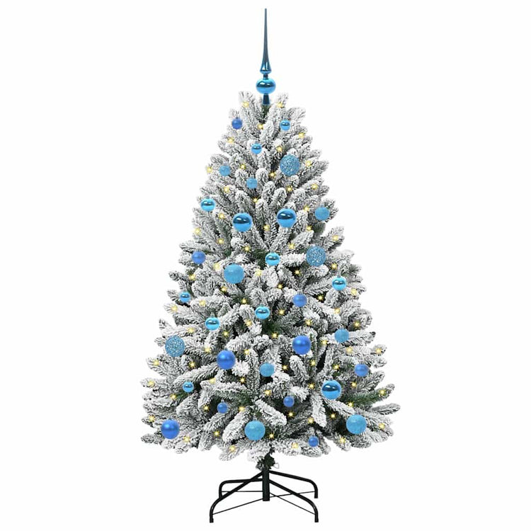 Vidaxx sapin de Noël artificiel avec 150 LED vert et blanc, 150 cm PVC et métal
