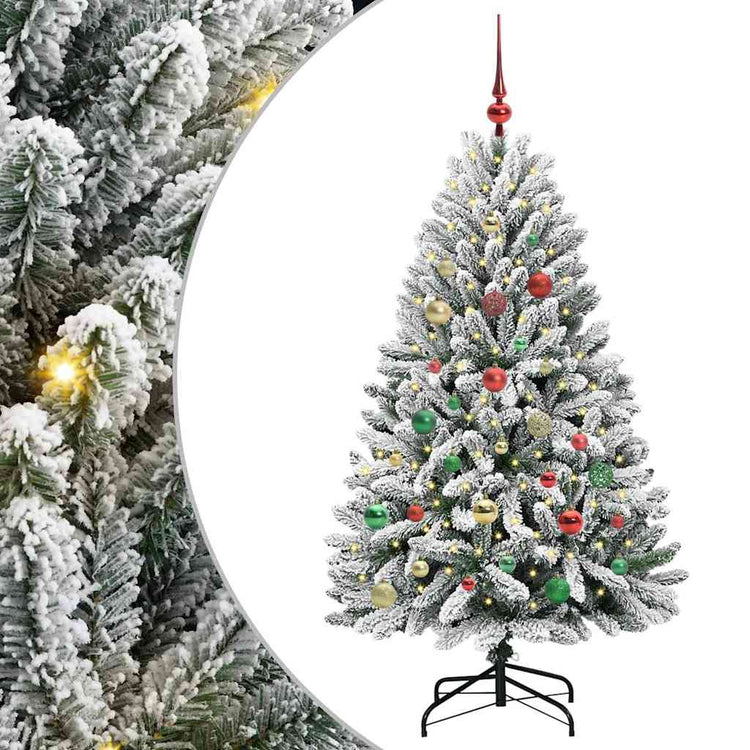 Vidaxx sapin de Noël artificiel avec 150 LED vert et blanc, 150 cm PVC et métal