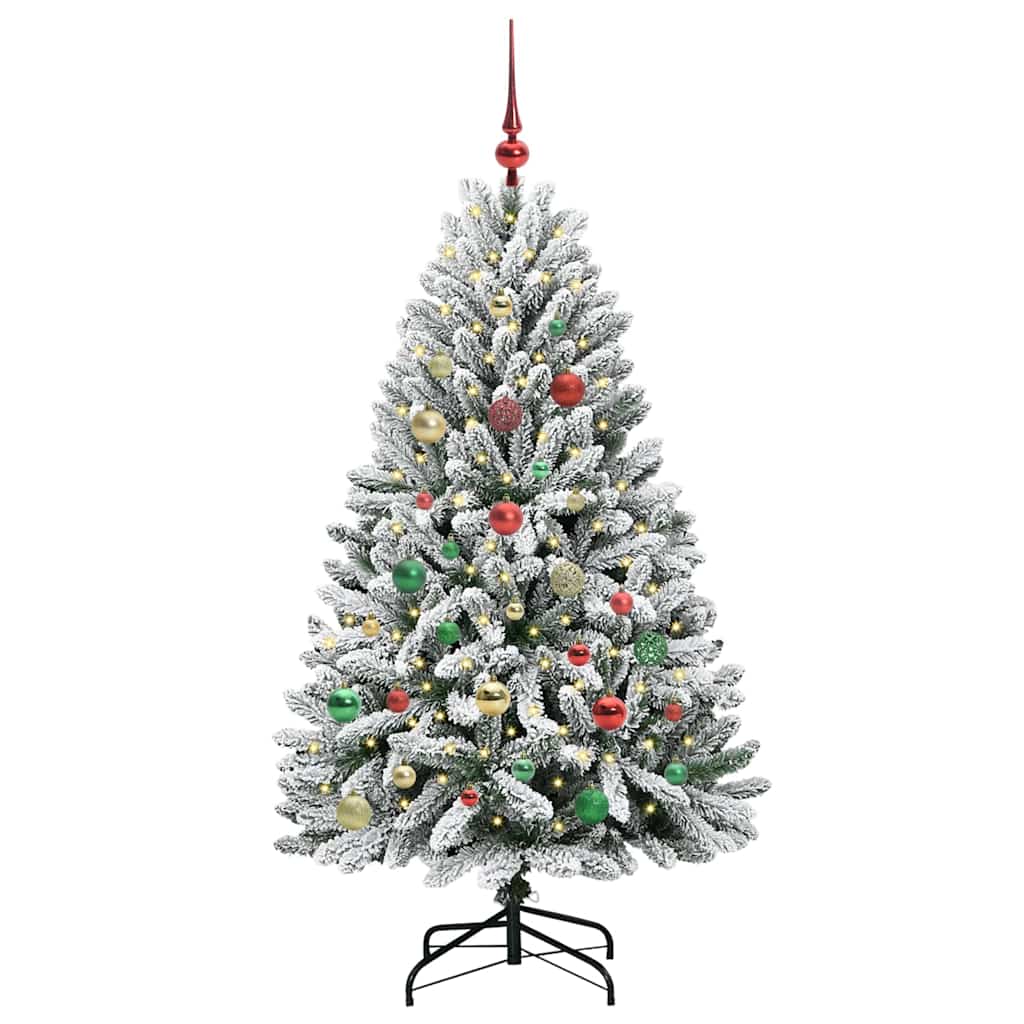Vidaxx sapin de Noël artificiel avec 150 LED vert et blanc, 150 cm PVC et métal