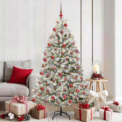 Vidaxx sapin de Noël artificiel avec 300 LED vert et blanc 180 cm PVC et métal