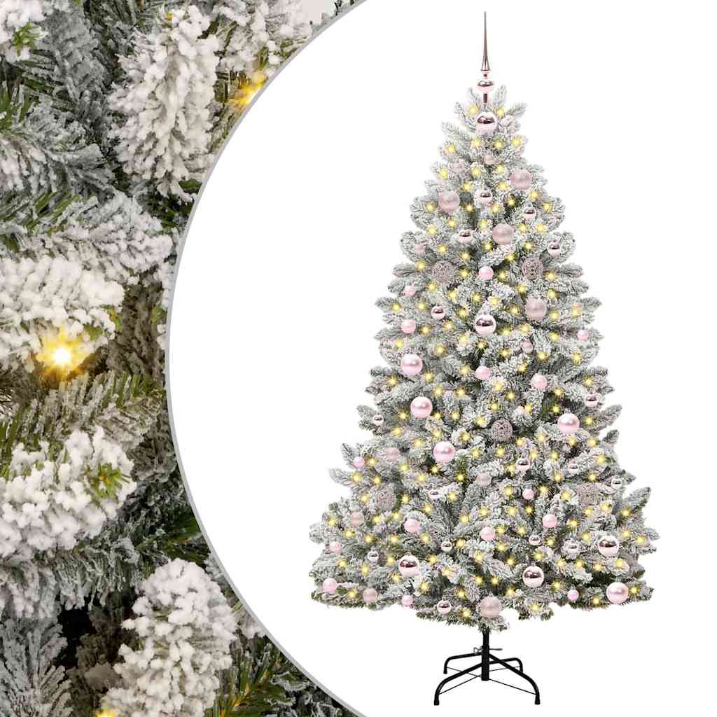 Vidaxx sapin de Noël artificiel avec 300 LED vert et blanc 180 cm PVC et métal