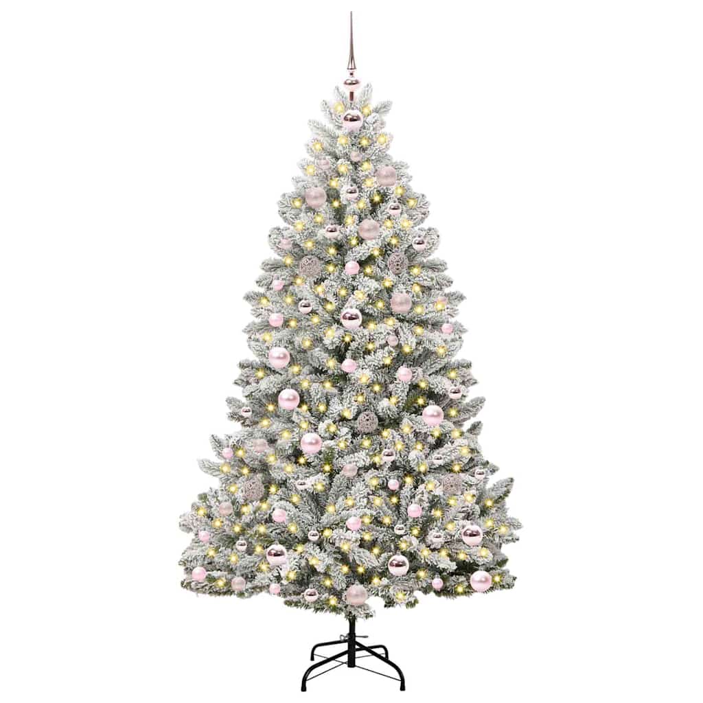 Vidaxx sapin de Noël artificiel avec 300 LED vert et blanc 180 cm PVC et métal