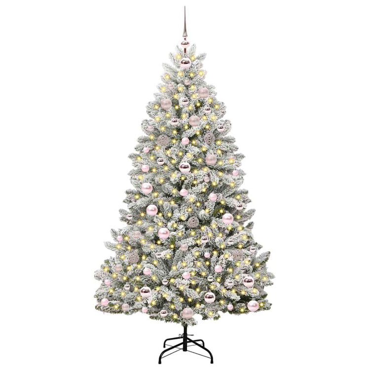 Vidaxx sapin de Noël artificiel avec 300 LED vert et blanc 180 cm PVC et métal