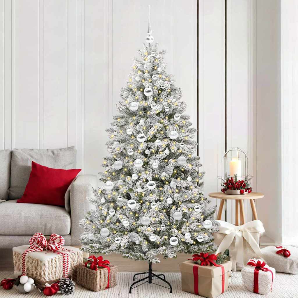 Vidaxx sapin de Noël artificiel avec 300 LED vert et blanc 180 cm PVC et métal