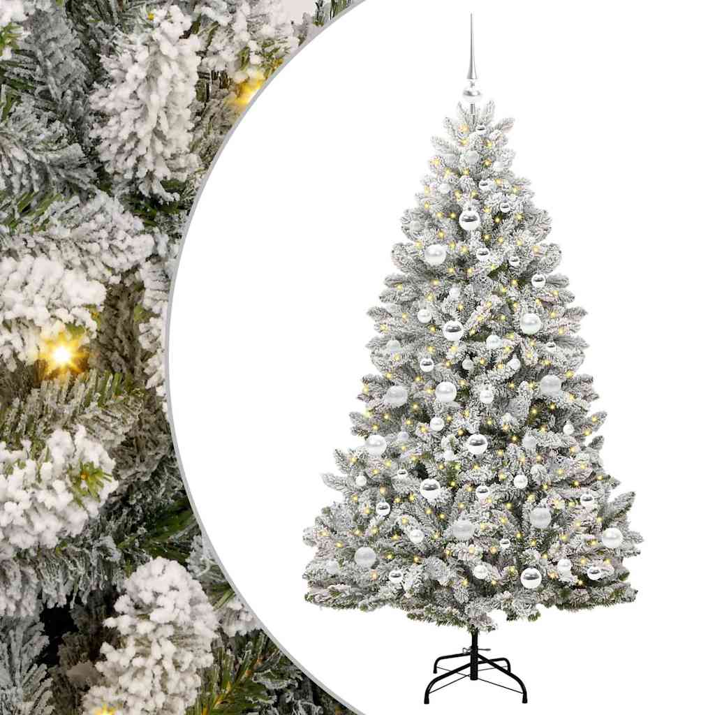 Vidaxx sapin de Noël artificiel avec 300 LED vert et blanc 180 cm PVC et métal