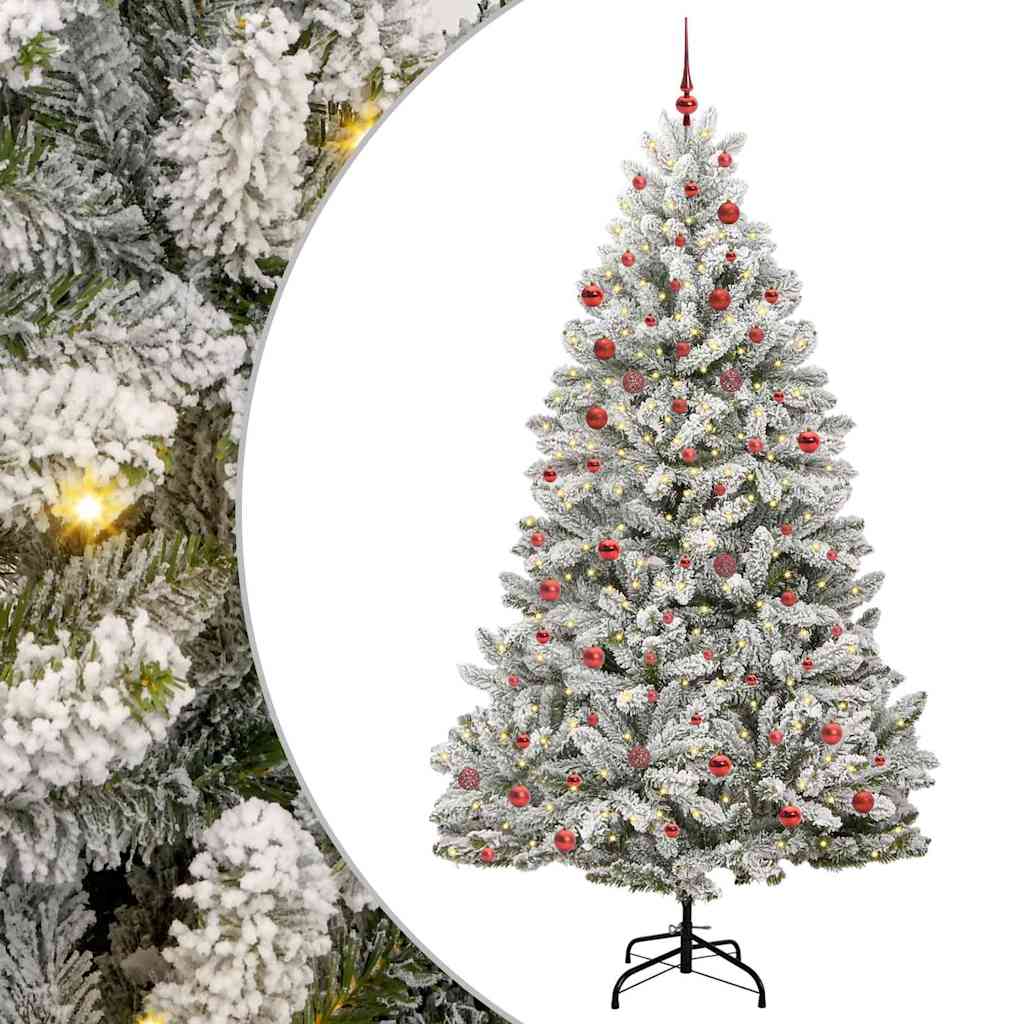 Vidaxx sapin de Noël artificiel avec 300 LED vert et blanc 210 cm PVC et métal