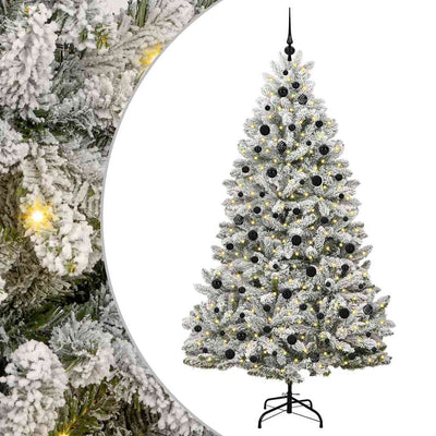 Vidaxx sapin de Noël artificiel avec 300 LED vert et blanc 210 cm PVC et métal