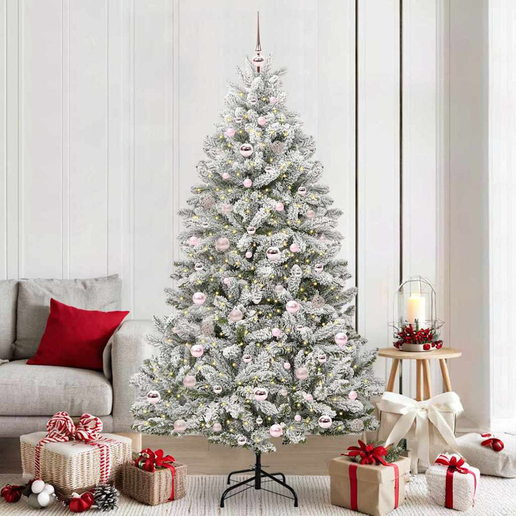 Vidaxx sapin de Noël artificiel avec 300 LED vert et blanc 210 cm PVC et métal