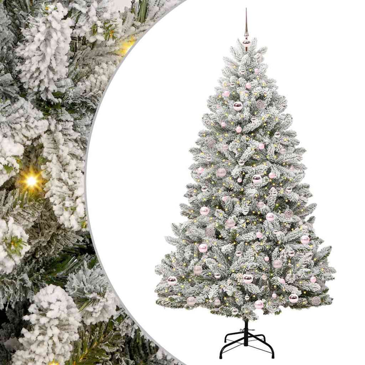 Vidaxx sapin de Noël artificiel avec 300 LED vert et blanc 210 cm PVC et métal