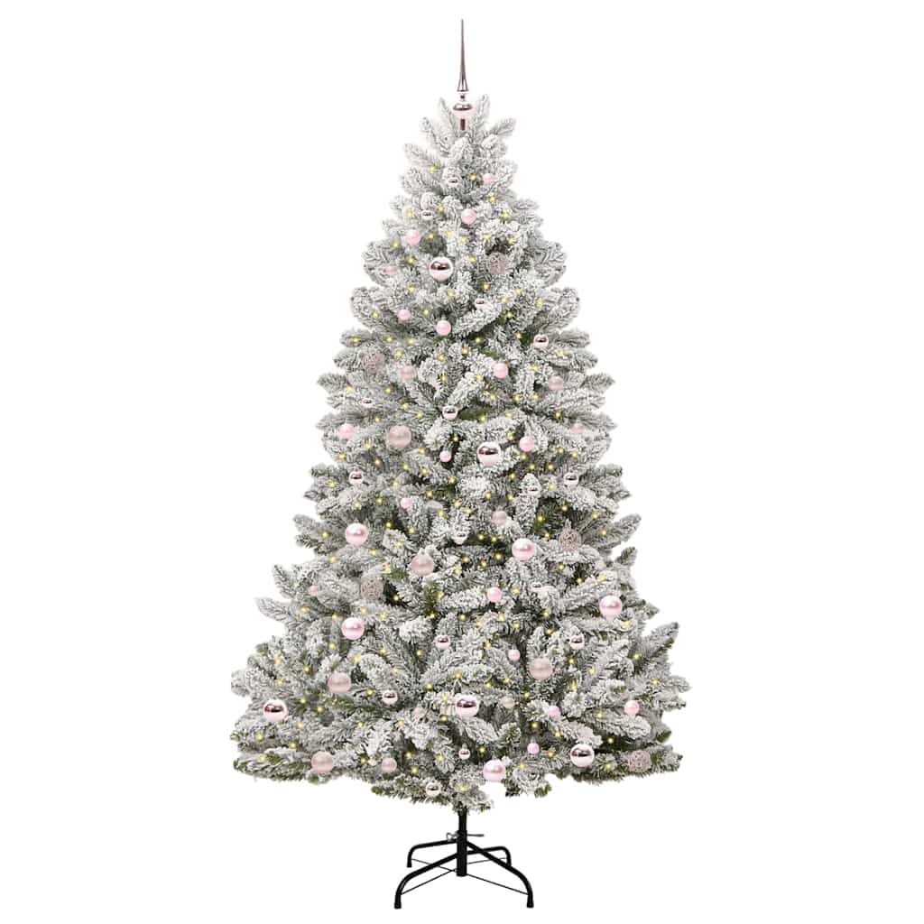 Vidaxx sapin de Noël artificiel avec 300 LED vert et blanc 210 cm PVC et métal